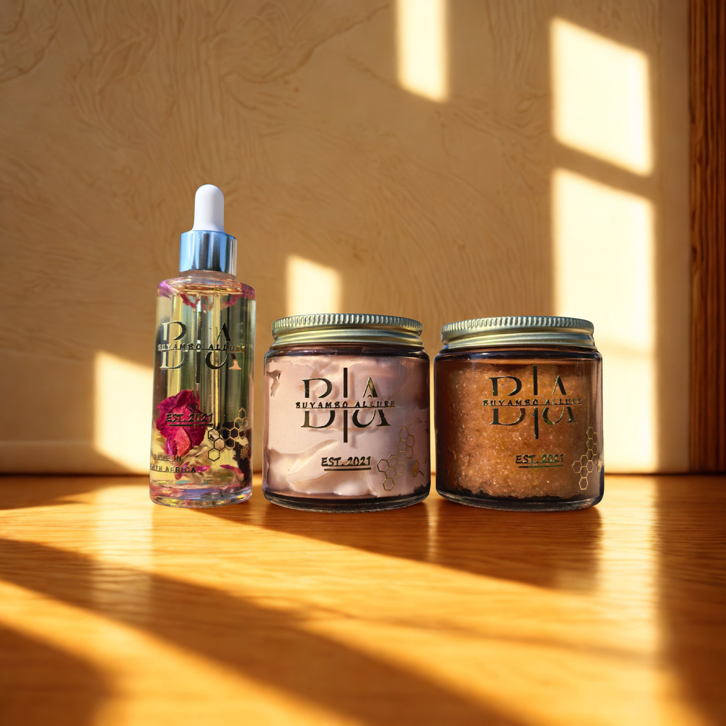Buyambo Allure | Set of 3 | Honey, Vanilla Face & Body Skin Care Trio