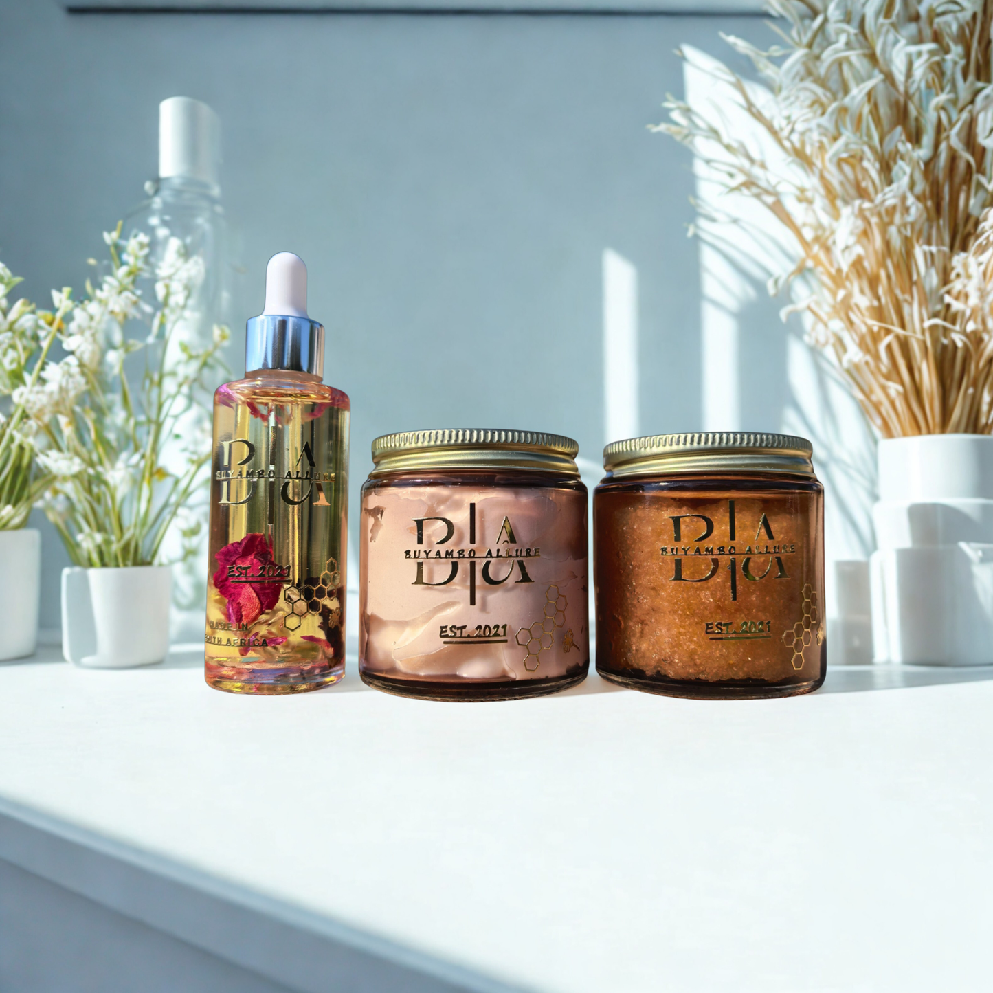 Buyambo Allure | Set of 3 | Honey, Vanilla Face & Body Skin Care Trio