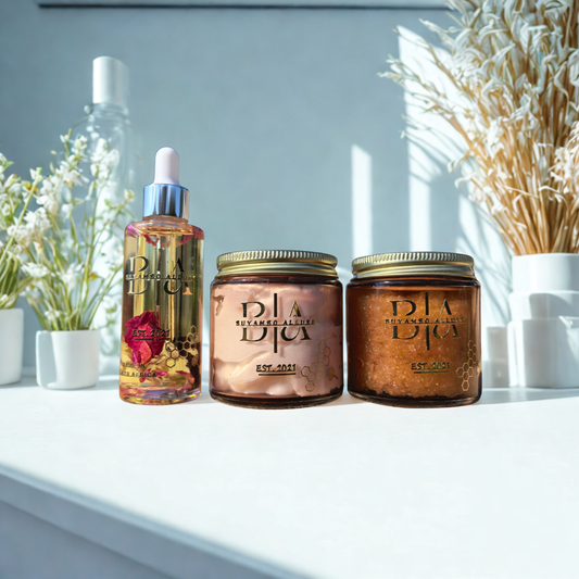 Buyambo Allure | Set of 3 | Honey, Vanilla Face & Body Skin Care Trio